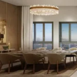 Purva Estrella Andheri West Dining Area With Table And Glass Windows