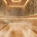 Purva Estrella Andheri West Sauna Room With Wooden Benches