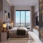 Romell Asrava Andheri West Bedroom With Bed Facing Wall TV Panel