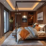 Runwal Pinnacle Mulund 3 BHK Bedroom With Canopy Bed And Curtains