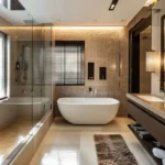 Runwal Pinnacle Mulund 3 BHK Bathroom With Sink Mirror And Bathtub