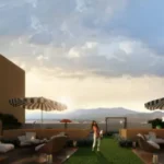 Runwal Pinnacle Mulund Lawn Seating With Umbrellas Rooftop