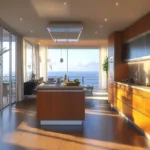 Rustomjee Cliff Tower Bandra West Mount Mary 4 BHK Kitchen With Island Counter And Balcony Doors