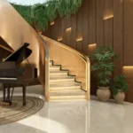 Sunteck Altavia Goregaon West Lobby With Piano And Curved Staircase