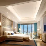 The Riviere Worli Skyline 3 BHK Bedroom With Bed Facing Deck