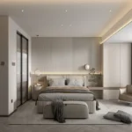 The Riviere Worli Skyline 3 BHK Bedroom With Bed Facing Windows