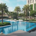 The Riviere Worli Skyline Swimming Pool With Palm Trees