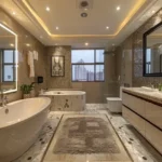 Vaswani Seascape Juhu Tara Road 4 BHK Bathroom With Bathtub And Double Sink Counter