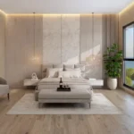 Vaswani Seascape Juhu Tara Road 4 BHK Bedroom With Bed Lounge Chairs And Window View