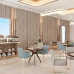 Vaswani Seascape Juhu Tara Road Dining Area With Round Tables Chairs And Buffet Counter