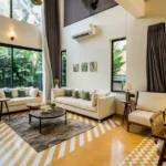 4 BHK Villa Siolim Bardez North Goa Living Room With Sofa Set Around Center Table