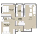 2 BHK Awestrum Life DN Nagar Andheri West Optimized Residential Floor Plan