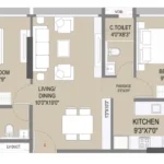 2 BHK Awestrum Life DN Nagar Andheri West Optimized Residential Floor Plan