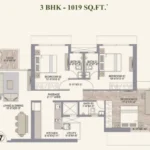 3 BHK Chandak Treesourus Malad West Three Bedroom Apartment Layout Floor Plan