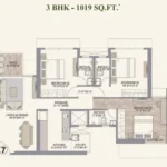 3 BHK Chandak Treesourus Malad West Three Bedroom Unit Layout Floor Plan