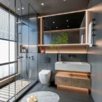 3 BHK Kripa Oasis Union Park Bandra West Modern Glass Bathroom Interior
