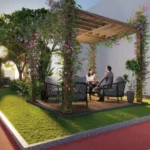 3 BHK Shree Pranam Model Town Andheri West Garden Seating Pergola