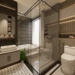 3 BHK Shree Pranam Model Town Andheri West Premium Glass Bathroom Interior