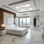 5 BHK Duplex Oberoi Sky Heights Andheri West Bedroom With Bed And Glass Balcony Doors