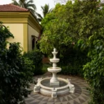 5 BHK Portuguese Villa Josephine Estate Siolim Goa Elegant Outdoor Fountain