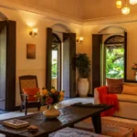 5 BHK Portuguese Villa Siolim Goa Living Room with Warm Lighting