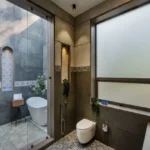6 BHK Villa Awas Alibaug Bathroom Glass Shower Freestanding Bathtub Window