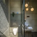 6 BHK Villa Awas Alibaug Powder Bathroom Floating Vanity Lighting