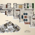 Ajmera Prive Gulmohar Road Juhu 4 BHK Plan
