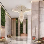 Chandak Treesourus Malad West Lobby With Sofas And Ceiling Chandelier