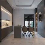 Ekta Elitus Santacruz West 3 BHK Modern Kitchen With Dining Island And Cabinets