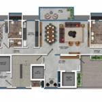 Ekta Elitus Santacruz West 4 BHK Apartment Floor Plan