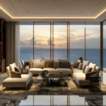 Hiranandani Bay Heights Bandra Reclamation 4 BHK Luxury Living Room With Sea Facing Windows
