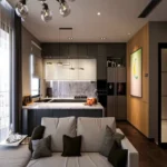 Invictus By GS BKC 3 BHK Dark Cabinet Open Kitchen