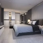 Kabra Tiara Goregaon East 2 BHK Grey Panel Walk In Bedroom