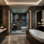 Kabra Tiara Goregaon East 4 BHK Dark Marble Spa Bathroom