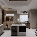 Kabra Tiara Goregaon East 4 BHK Grey Cabinet Island Kitchen
