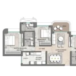 Lodha Aureus Sewri 3 BHK Large Residence Floor Plan