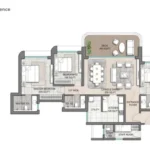 Lodha Aureus Sewri 3 BHK Compact Residence Floor Plan