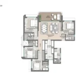Lodha Aureus Sewri 4 BHK Deck Layout Floor Plan