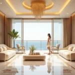 Lodha Aureus Sewri Sea Facing Luxury Living Room