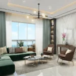 Monopoli Dadar East 2 BHK Marble Wall Glazed Living Room