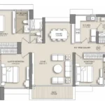 Narang Privado Pokhran 1 Vartak Nagar Thane 3 BHK Deck Living Layout