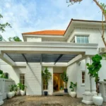 Neel Moira North Goa 5 BHK Luxury Villa Exterior Entrance With Driveway And Pillars