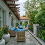 Neel Moira North Goa 5 BHK Villa Terrace With Outdoor Seating And Greenery View
