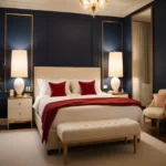 Notan Tides Juhu Mumbai 5 BHK Luxury Bedroom With Bed Lamps And Accent Wall