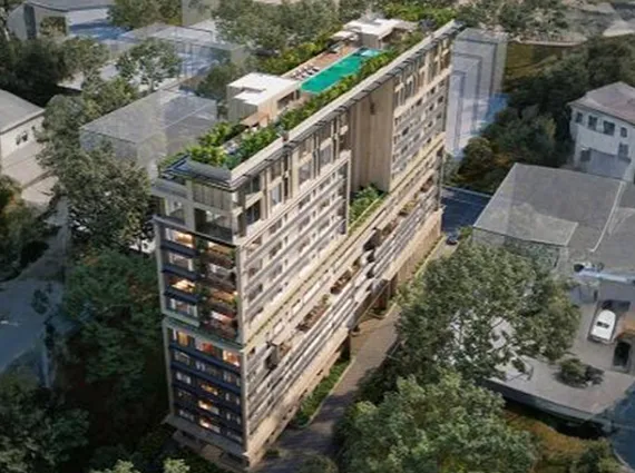 Notan Tides Juhu Mumbai Aerial View Of Residential Tower With Rooftop Swimming Pool