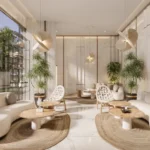 Notan Tides Juhu Mumbai Elegant Lobby Lounge With Sofa Seating And Indoor Plants