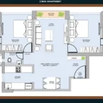 One Meraki Chembur 2 BHK Balcony Living Floor Plan
