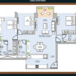 One Meraki Chembur 3 BHK Deck Living Floor Plan