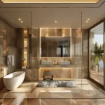 Paradigm Green Acres Pali Hill Bandra 5 BHK Penthouse Bathroom Bathtub Terrace View